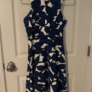 Banana Republic Blue and White Midi Dress